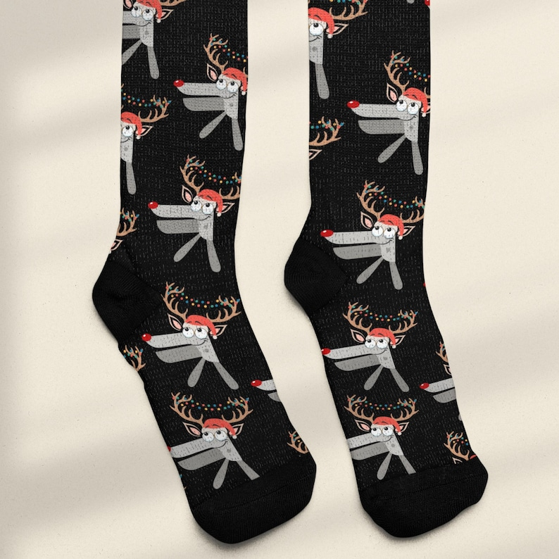 OBGYN Christmas Reindeer Speculum Socks, Funny Nurse Holiday Socks, Xmas Reindeer Speculum Cute Gynecologist Sock, Socks For Nurse Doctor