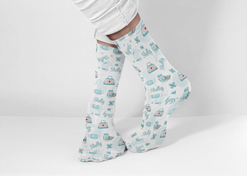Personalized Medical Socks, Nurse Sock Custom Name, Nursing Gift, Doctor Gift, Xmas Nurse Sock, Christmas Gift For Nurse