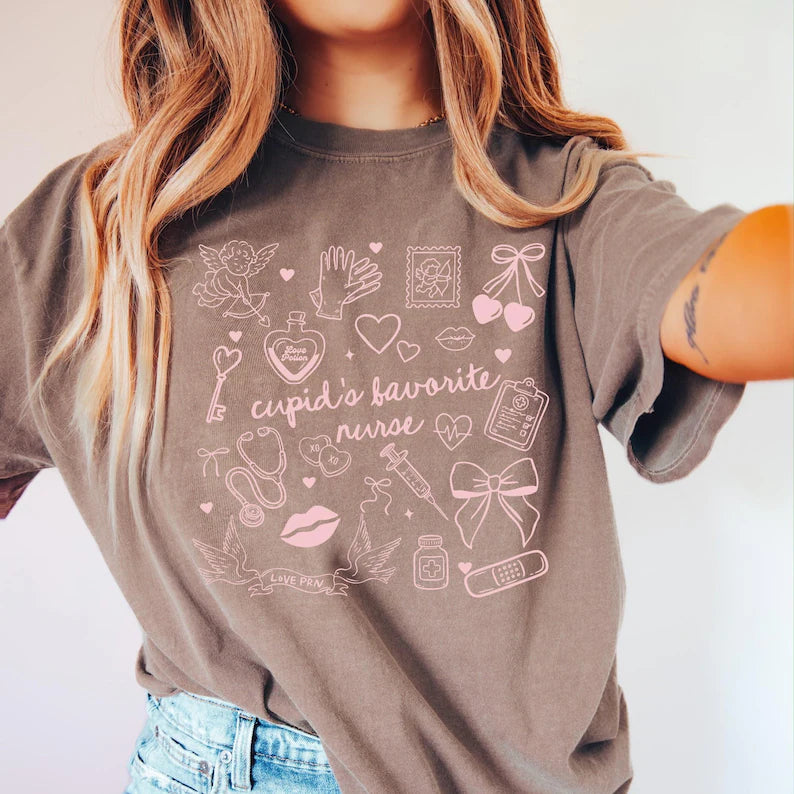 Cupid Is Favorite Nurse Valentine Shirt, Gift for Nurses & Nursing Students