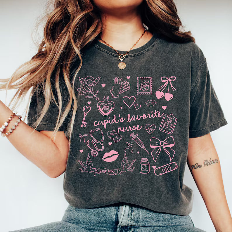 Cupid Is Favorite Nurse Valentine Shirt, Gift for Nurses & Nursing Students