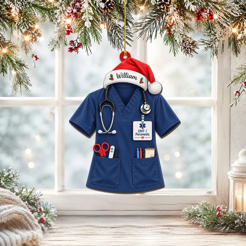 Personalisierter Namens-Schneekugel-Anhänger als Enten-Krankenschwester, Weihnachtsgeschenk für Pflegefachkräfte, personalisierte Weihnachtsdeko