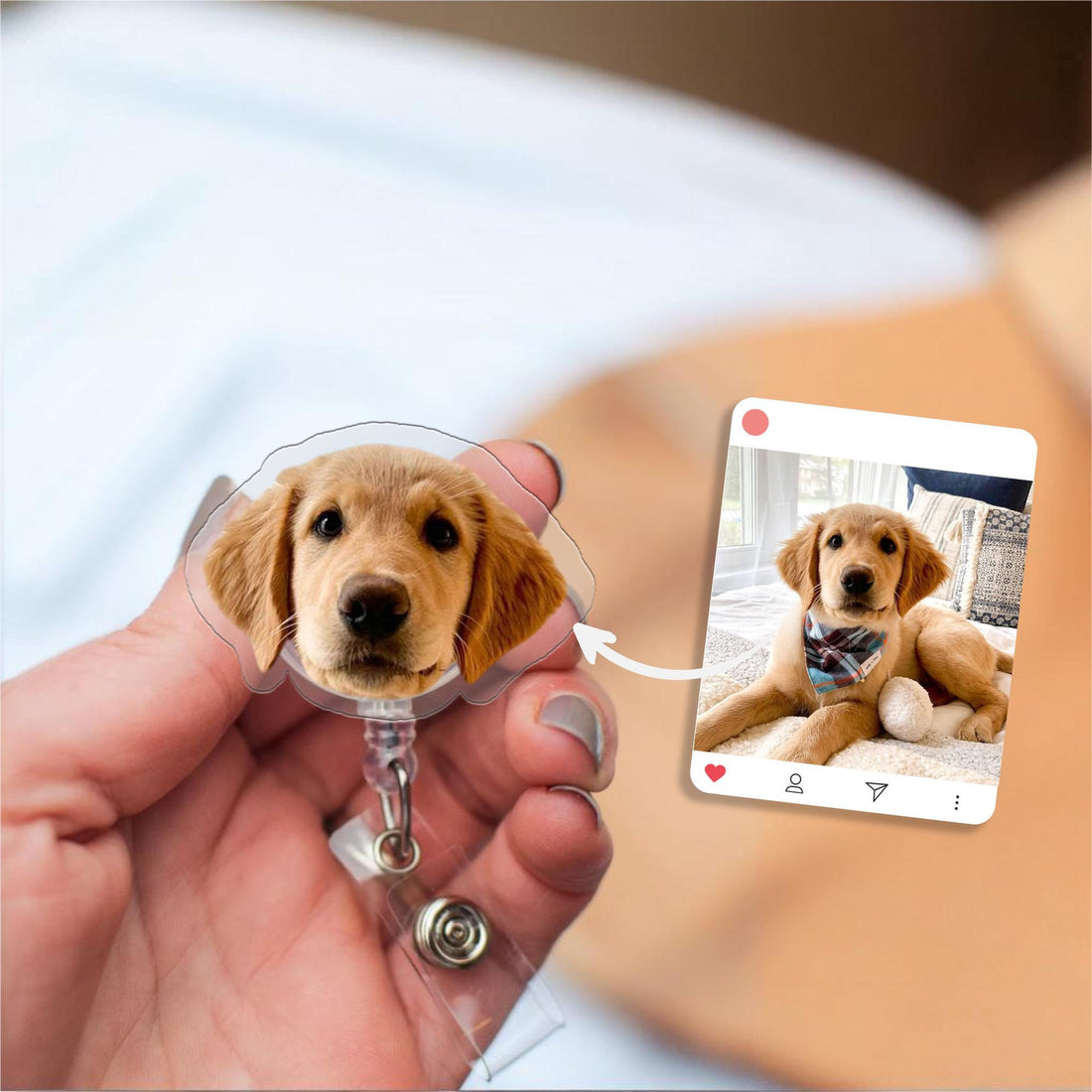 Funny Dog Cat Nurse Badge Reel - Christmas Retractable ID Holder for Nurses LPN RN CNA ER
