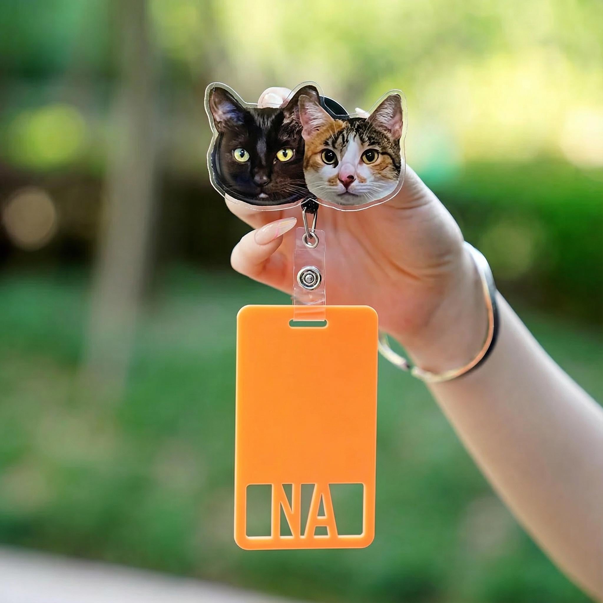 Funny Dog Cat Nurse Badge Reel - Christmas Retractable ID Holder for Nurses LPN RN CNA ER