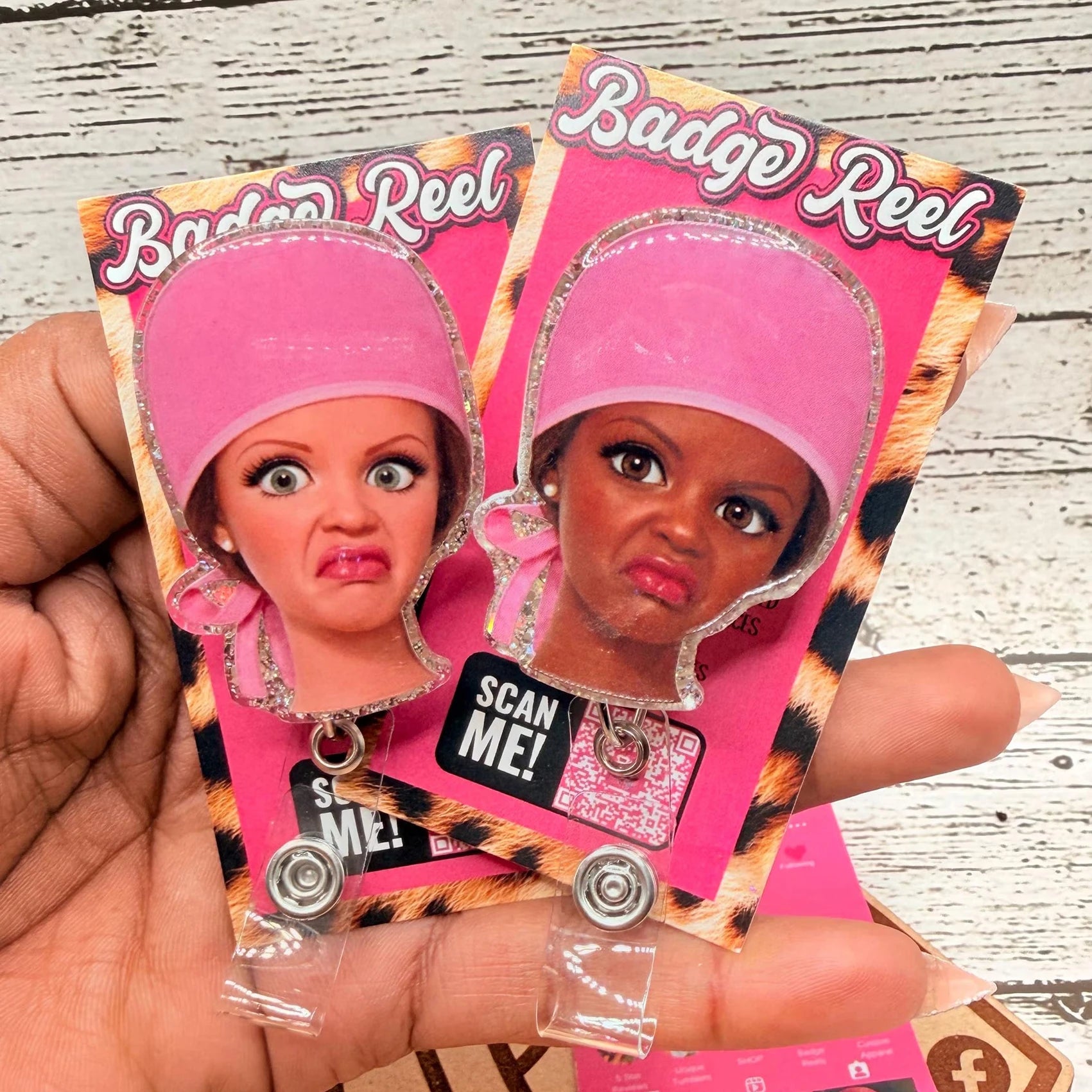 Scan Me Funny Doll Badge Reel