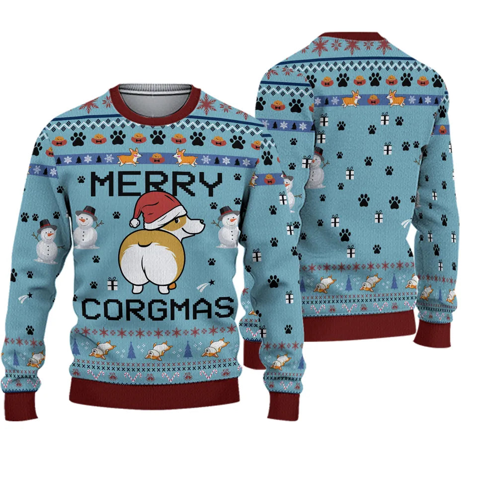 Corgi Dog Ugly Christmas Sweater, Dog Sweater Xmas Gift For Nursing, Funny Ugly Christmas Sweater For Nurse