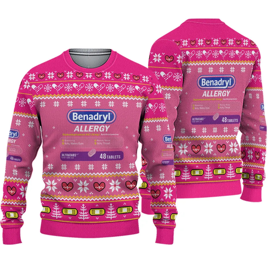 Pharmacy Christmas Ugly Sweater, Funny Xmas Nurse Sweater, Gift For Nursing