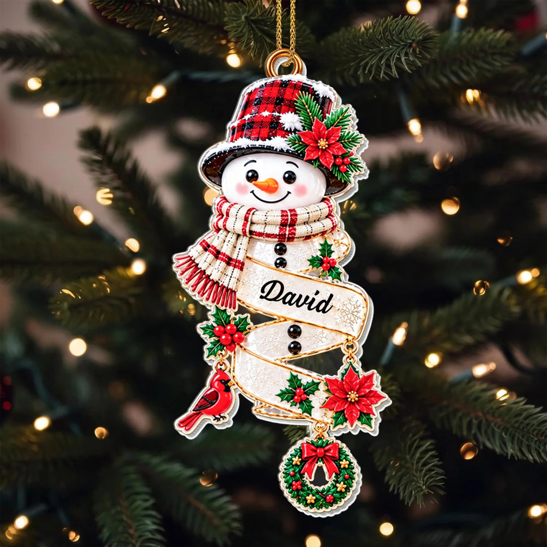 Our Little Snowman Custom Acrylic Ornament - Personalized Christmas Gift for Kids