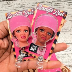 Scan Me Funny Doll Badge Reel