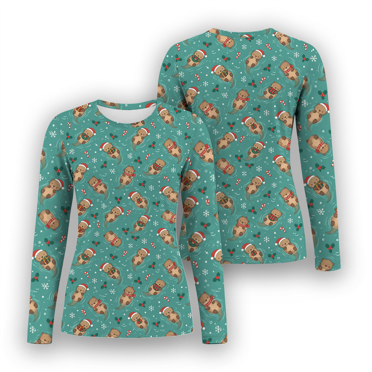 Christmas Sea Otters And Gifts Underscrub, Long Sleeve Shirt for Nurses