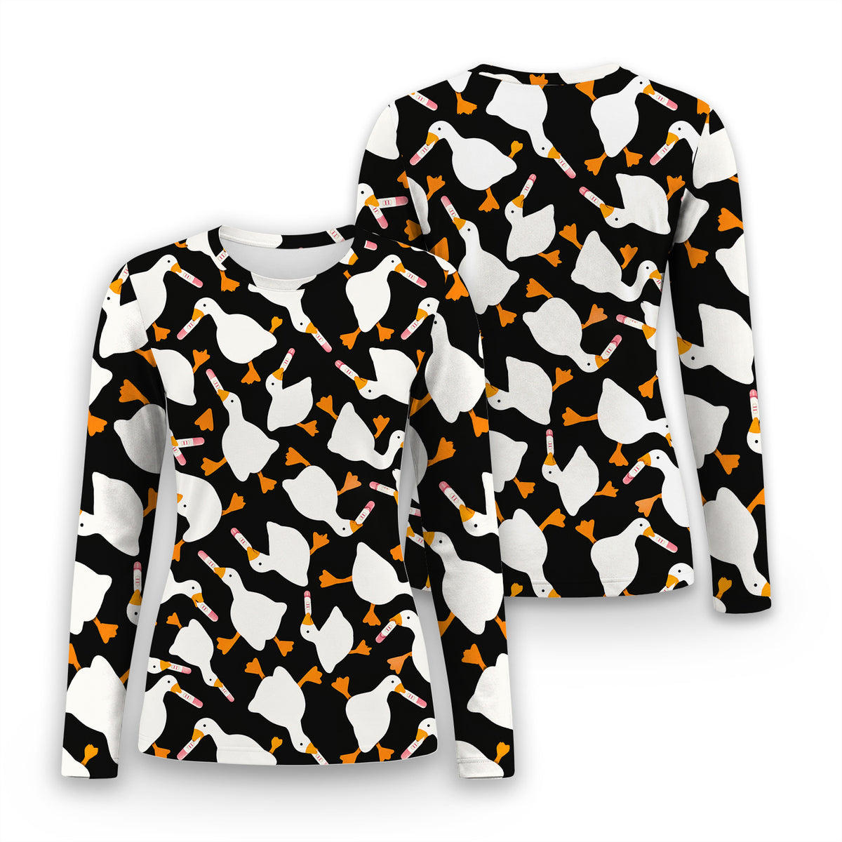 Funny Geese Holding Pregnancy Test Underscrub, Long Sleeve Shirt for Nurses