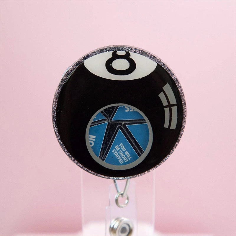 Unmagic Eight Ball Shaker Badge Reel